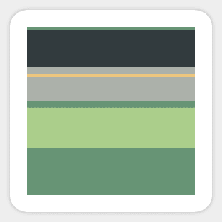 An ideal fuse of Silver Foil, Onyx, Slate Green, Laurel Green and Sand stripes. Sticker